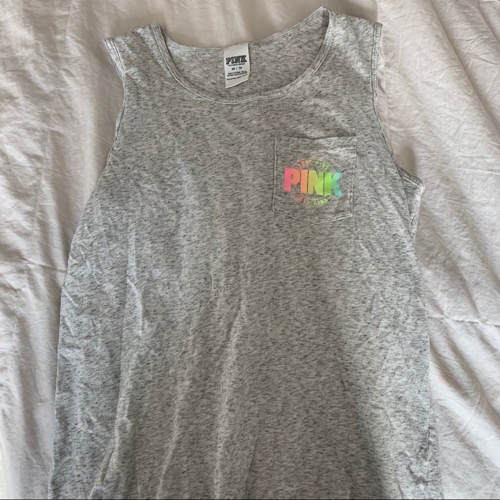 PINK tank with back lettering